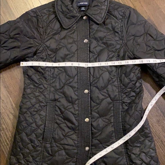 Lands End Black Packable Coat Quilted Small S EUC - Picture 4 of 8